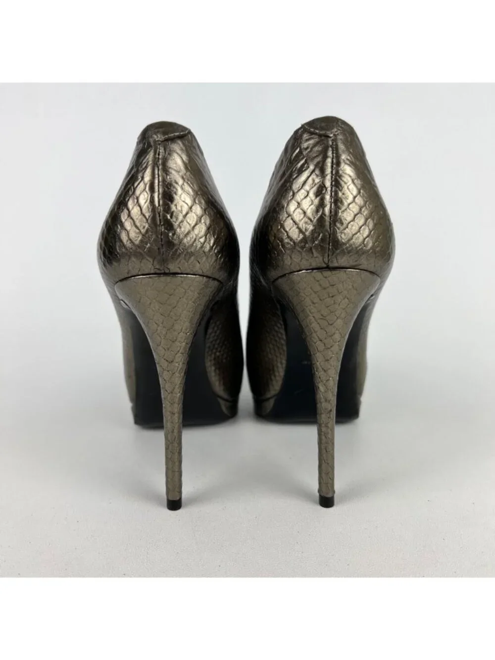 Giuseppe Zanotti NEW Womens Sharon Metallic Snake Platform Heels size 37 US 7
